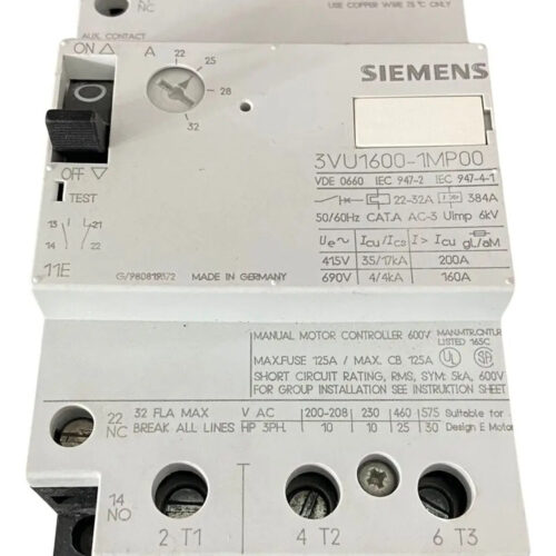 Guardamotor 22-32a Siemens 3vu1600-1mp00 50/60hz