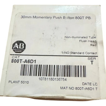 Pulsador Allen Bradley 800t-a6d1. Rojo