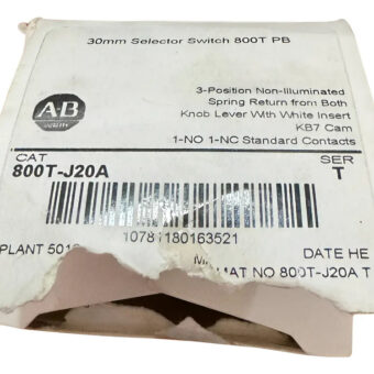 Switch Selector No-illuminated Allen-bradley 800t-j20a Ser.t Negro