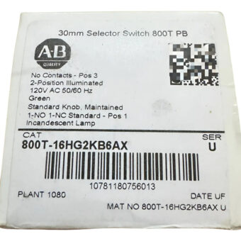 Allen Bradley 800t-16hg2kb6ax - Selector Switch Negro