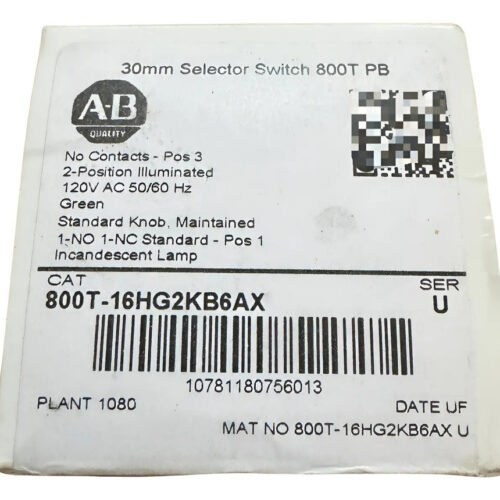 Allen Bradley 800t-16hg2kb6ax - Selector Switch Negro