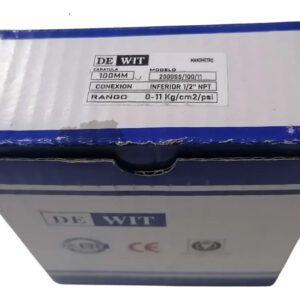 Manómetro Dewit 160 Psi 0-11 Kg/cm2 Glicerina 100mm