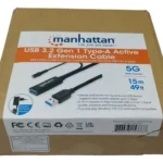 Cable Usb 3.2 Manhattan 153768 Extensión 15m Negro Negro