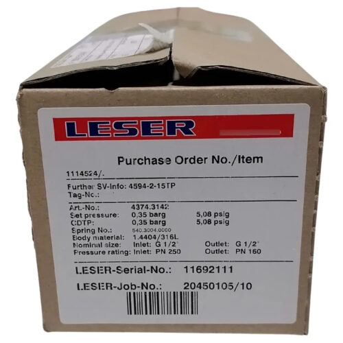 Leser 4374.3142 Valvula De Seguridad Industrial