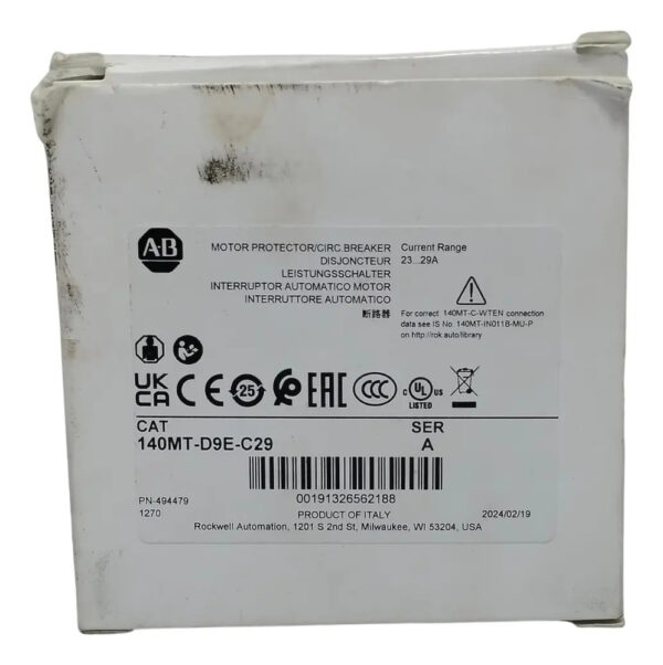 Allen Bradley 140mt-d9e-c29 Interruptor Automático