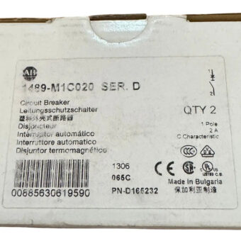 Allen Bradley 1489-m1c020 Ser. D Miniatura Disyuntor 1p 2a 2