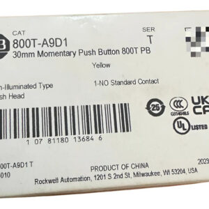 800t-a9d1 Allen Bradley Pulsador Amarillo Amarillo