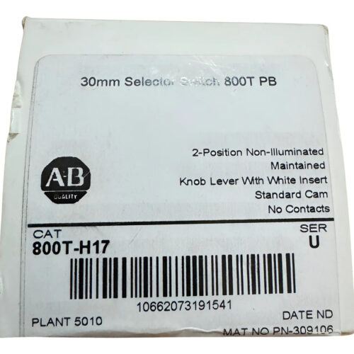 Allen-bradley 800t-h17 30mm Selector Switch 800t Pb Negro