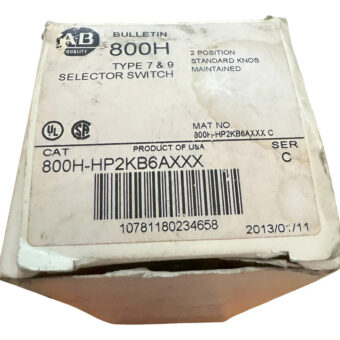 Nuevo Interruptor Selector Allen Bradley 800h-hp2kb6axxx Negro
