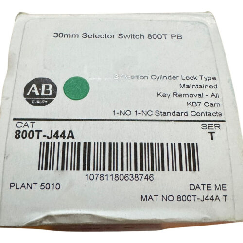 800t-j44a Allen Bradley Selector Switch 3-pos W/key Metal