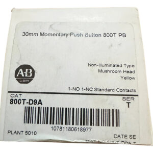 Allen Bradley, 800t-d9a, Cabeza Hongo Pulsador Amarillo 30 M Amarillo