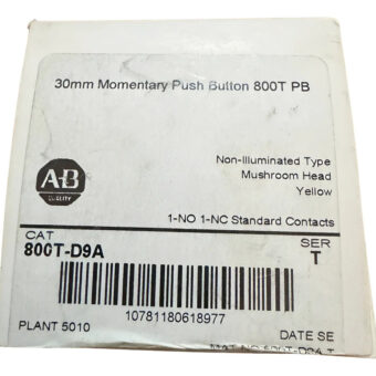 Allen Bradley, 800t-d9a, Cabeza Hongo Pulsador Amarillo 30 M Amarillo