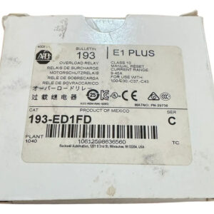 193-ed1fd Allen Bradley Overload Relay Bulletin 193 Iec