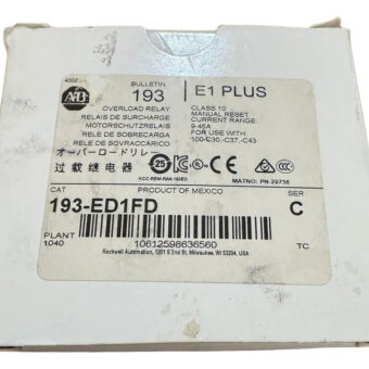 193-ed1fd Allen Bradley Overload Relay Bulletin 193 Iec