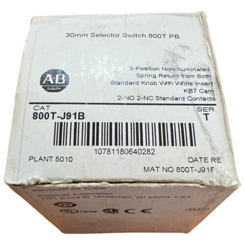 Allen Bradley 800t-j91b Retorno Por Resorte No Iluminado Negro