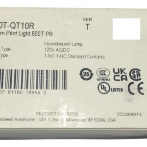 Allen Bradley 800t-qt10r Piloto Rojo
