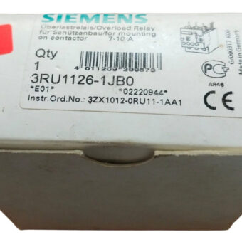 Siemens 3ru1126-1jb0 Relé De Sobrecarga 7...10 A
