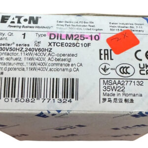 Eaton Dilm25-10 230v50hz 240v60hz Contactor 3 Pole
