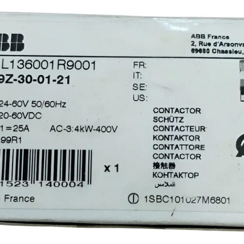Af09z-30-01-21 Contactor 1sbl136001r9001 Abb