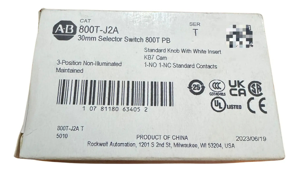 800t-j2a Botón Electromagnético Allen-bradley 24mm 24g Blanco - Imagen 2