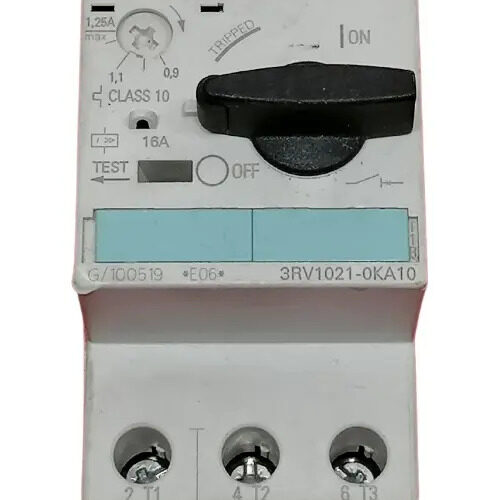 Siemens 3rv1021-0ka10 Relevador Guardamotor 0.9 - 1.25 A S0