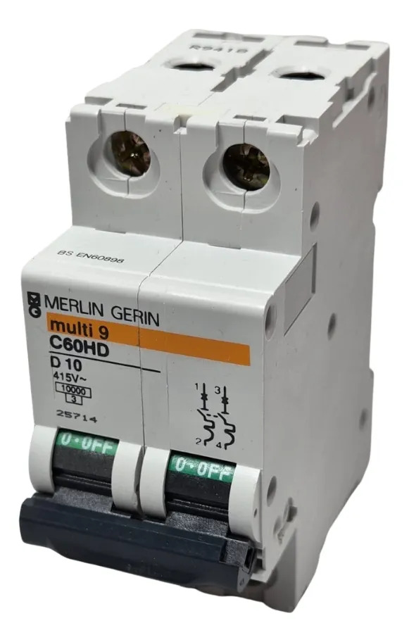 Merlin Gerin Multi 9 C60 Hd D10 Interruptor De Circuito 2pol - Imagen 2