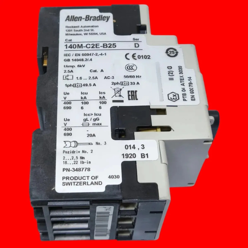 140m-c2e-b25 Allen-bradley Guardamotor 1.6-2.5a 60hz - Imagen 4