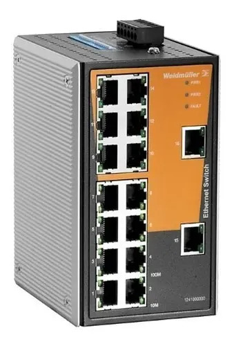 Switch De Red Weidmüller Ie-sw-vl16-16tx, No Gestionado De 16 Puertos Fast Ethernet, Ip30