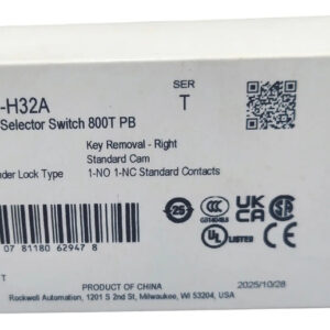 Allen Bradley 800t-h32a Interruptor Selector 2 Pos Plateado