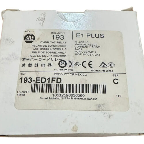 Allen Bradley 193-ed1fd Overload Relay Bulletin 193 Iec
