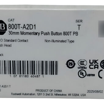 Allen Bradley 800t-a2d1 Push Botton Type 4, 13 Negro