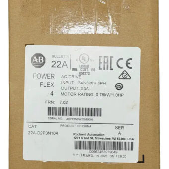 22a-d2p3n104 Allen-bradley Powerflex 4 Impulsiones 0.75kw 1h
