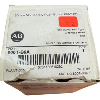 Allen Bradley 800t-b6a Pulsador Rojo Botón Extendido 1no/1nc