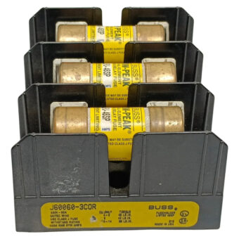 Buss J60060-3cor Base Porta Fusibles, 3 Fusibles Incluidos