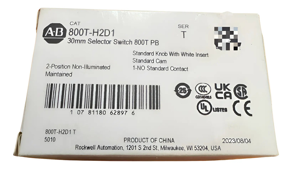 800t-h2d1 Allen-bradley Selector 2-posición Mantiene 30mm Blanco - Imagen 2