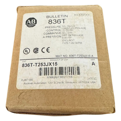 Allen Bradley 836t-t253jx15 Pressure Switch Vacuum Control