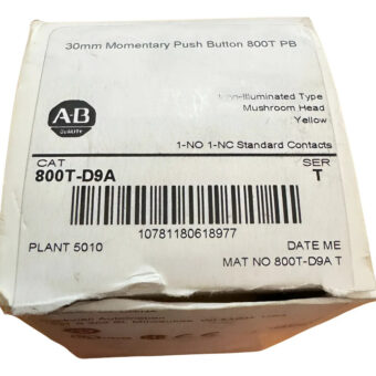 Allen Bradley, 800t-d9a, Cabeza Hongo Pulsador Amarillo 30 M Amarillo