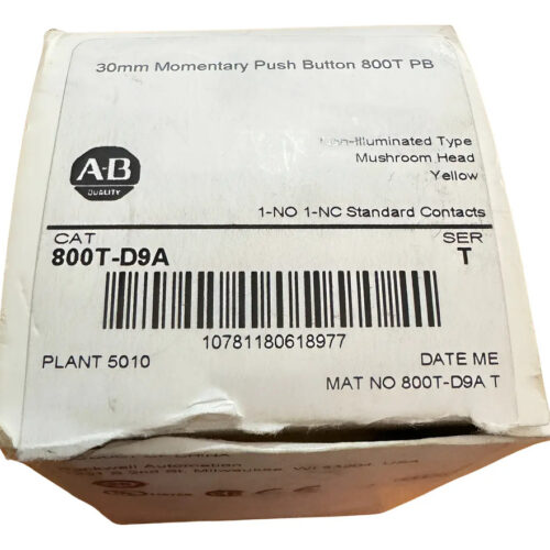 Allen Bradley, 800t-d9a, Cabeza Hongo Pulsador Amarillo 30 M Amarillo