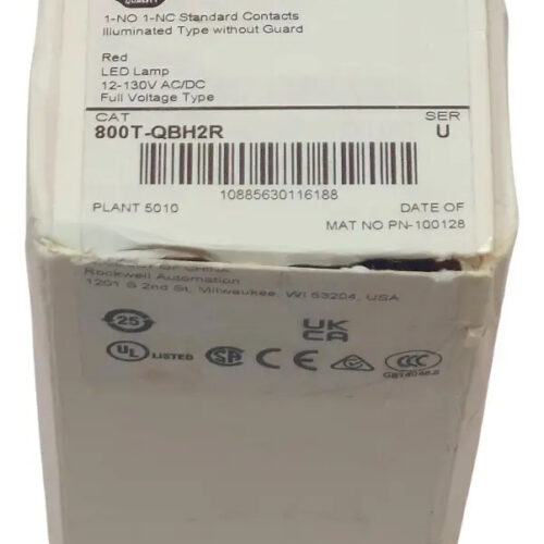 Allen Bradley 800t-qbh2r Rojo Pulsador Luminoso