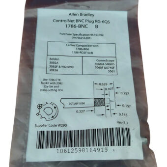 Allen-bradley 1786-bnc/b Conector Coaxial Rg6 Controlnet Negro