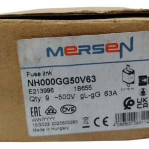 Fusible De Disparo Rapido Mersen Nh000gg50v63 63a