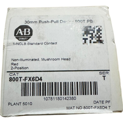 Allen-bradley 800t-fx6d4 Push Pull Botón De Parada De Emerge Rojo