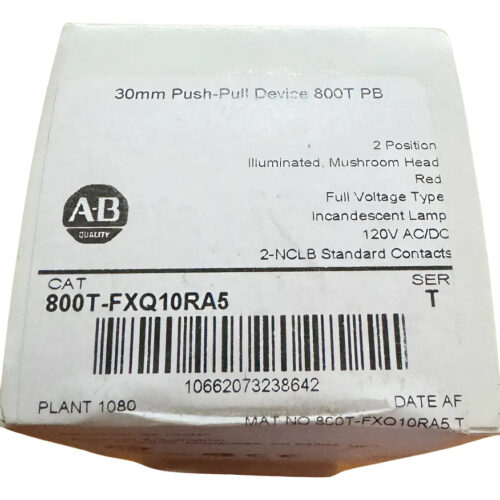 Allen Bradley 800t-fxq10ra5 Illum. Botón Pulsador 800tfxq10r Rojo