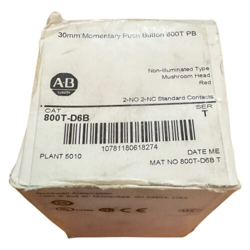 Allen Bradley 800t-d6b Mushroom Head Red Rojo