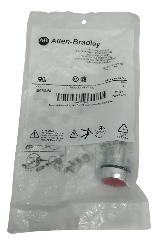 Allen-bradley 800fm-f4 Pulsador Rasanterojo - Imagen 2