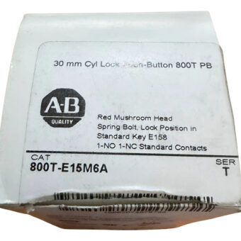 800t-e15m6a Allen Bradley Pushbutton 30 Mm Cylinder Lock Rojo