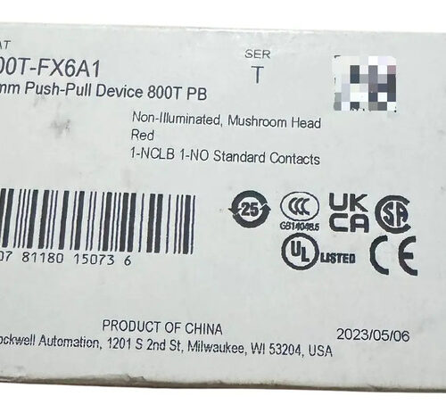 800t-fx6a1 Allen-bradley Boton Hongo Rojo 2-pos Push-pull Rojo