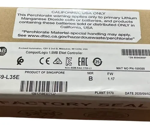 Allen Bradley Cpu 1769-l35e Para Plc Compactlogix Ethernet.