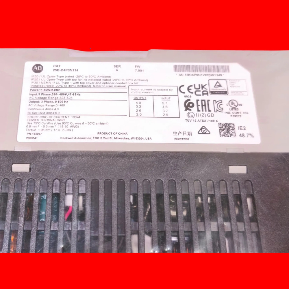 25b-d4p0n114 Allen-bradley Powerflex 525 Drive 1.5kw 2hp - Imagen 4