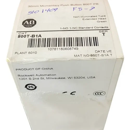 Allen Bradley 800t-b1a 30mm Momentary Push Button 800t Pb Verde